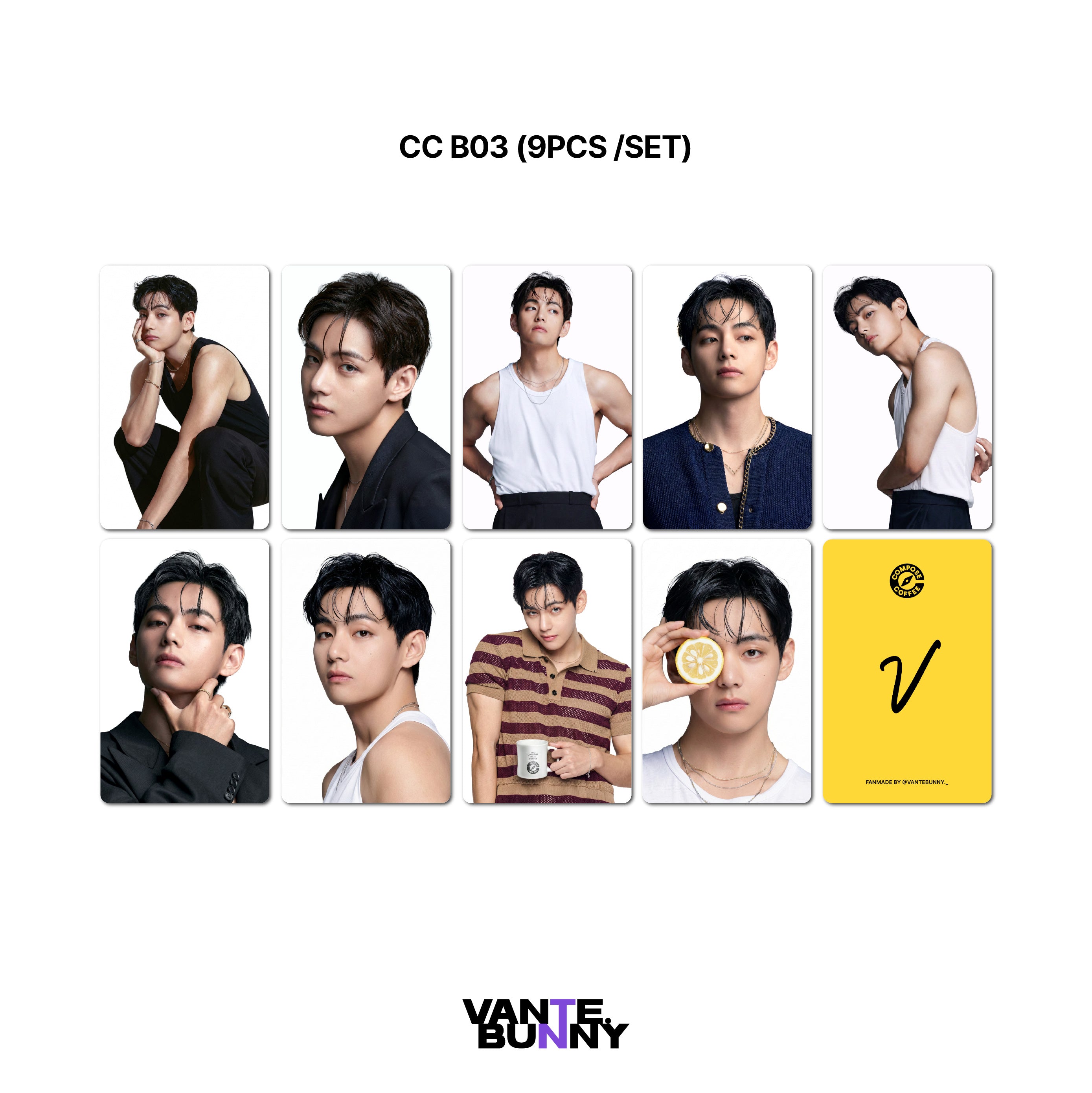 BTS V Taehyung x Compose Coffee Fanmade Photocards