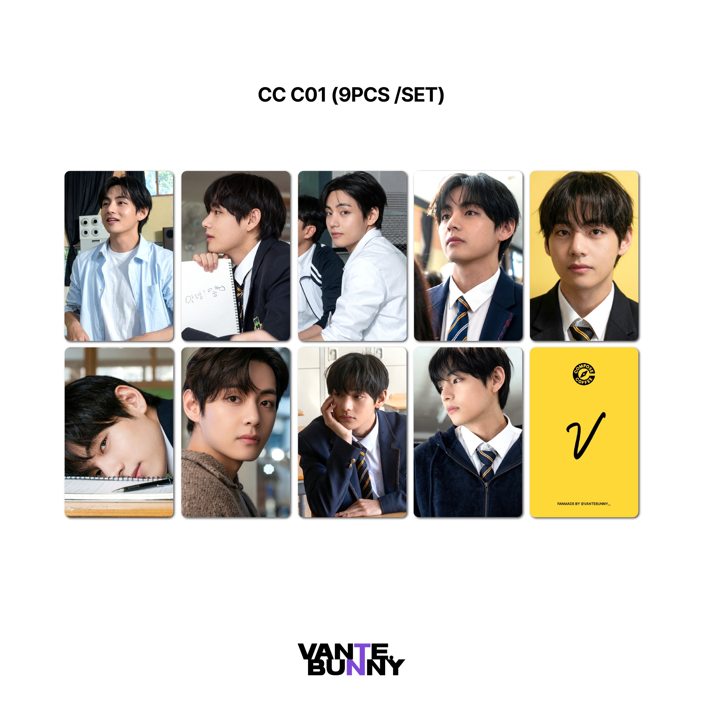 BTS V Taehyung x Compose Coffee Fanmade Photocards