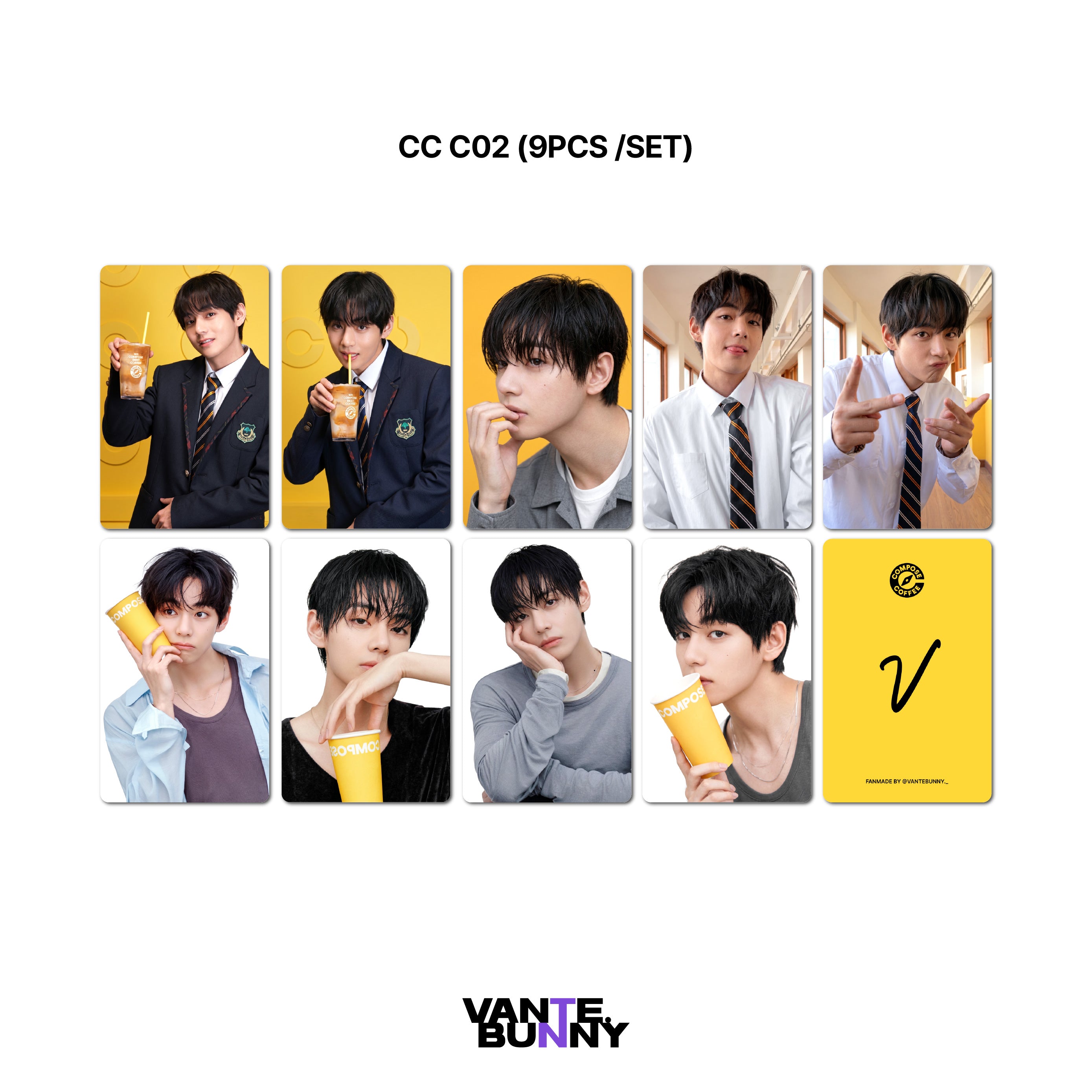 BTS V Taehyung x Compose Coffee Fanmade Photocards