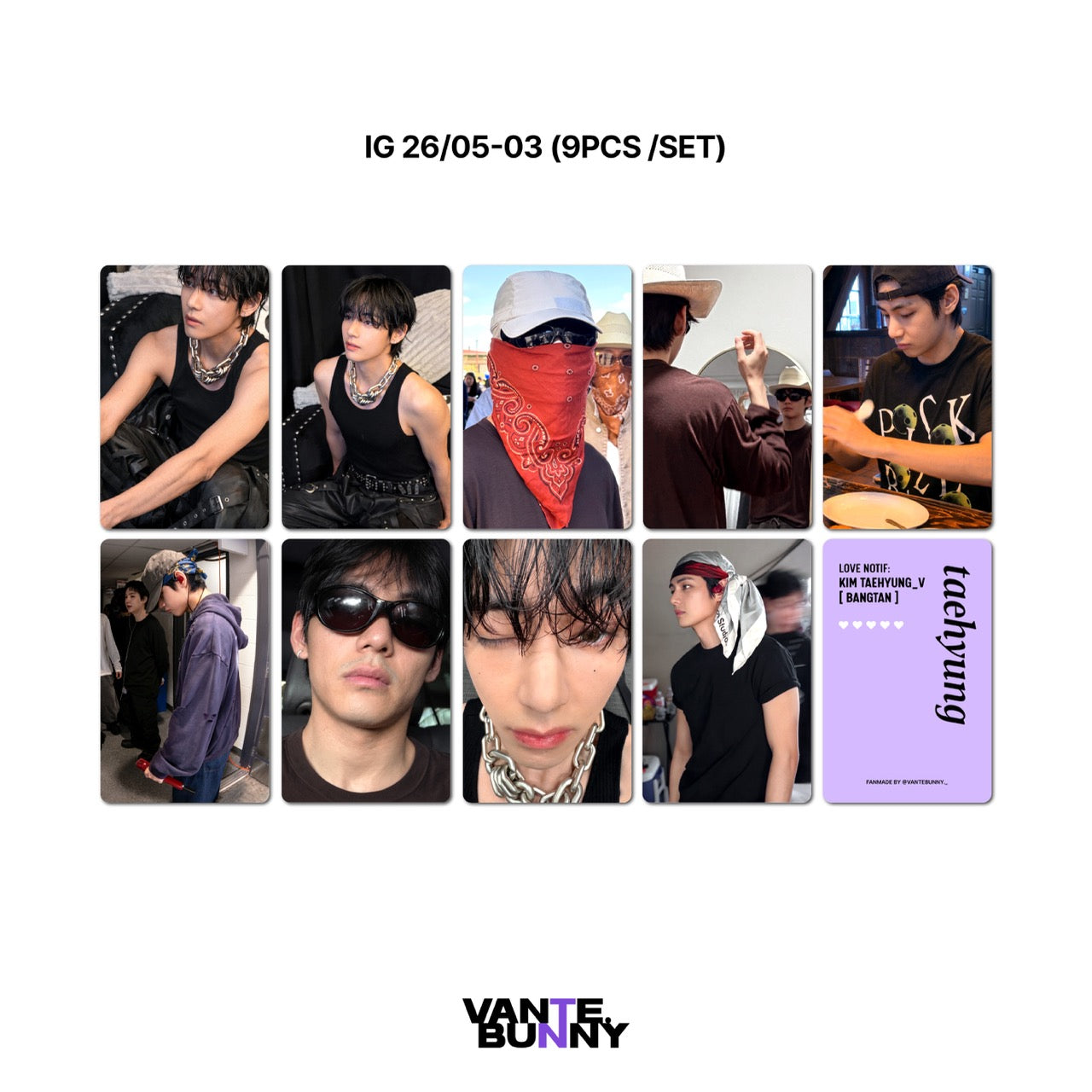 BTS V Taehyung thv IG Post Fanmade Photocards