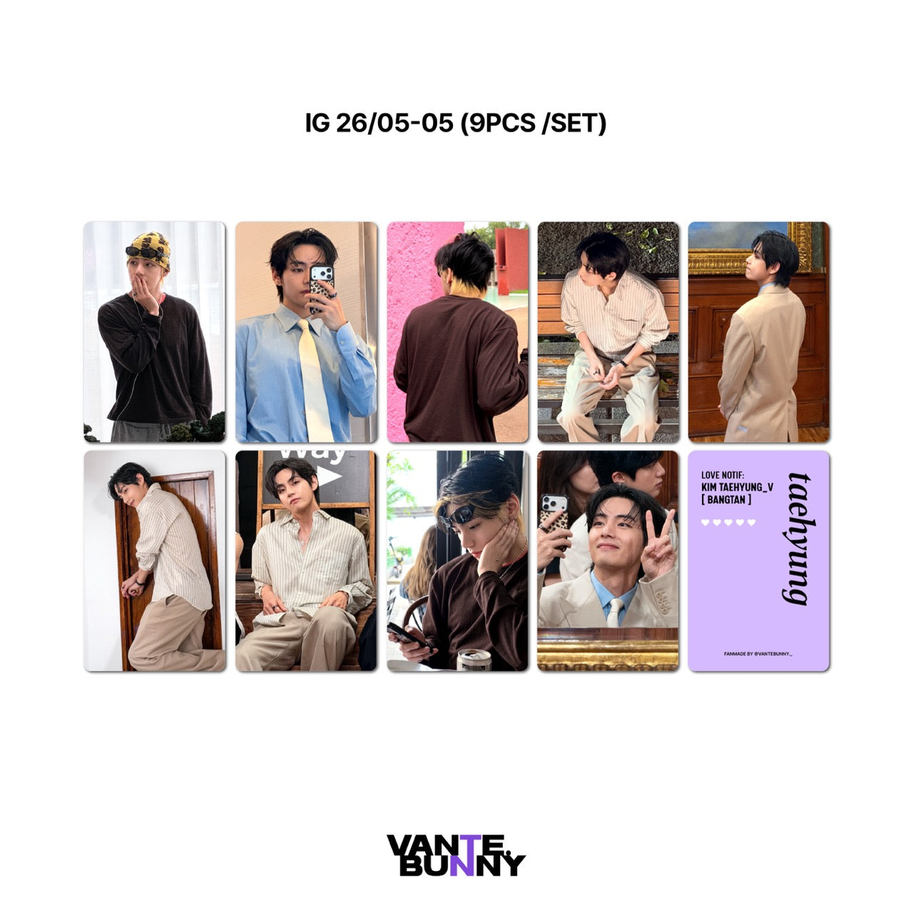 BTS V Taehyung thv IG Post Fanmade Photocards