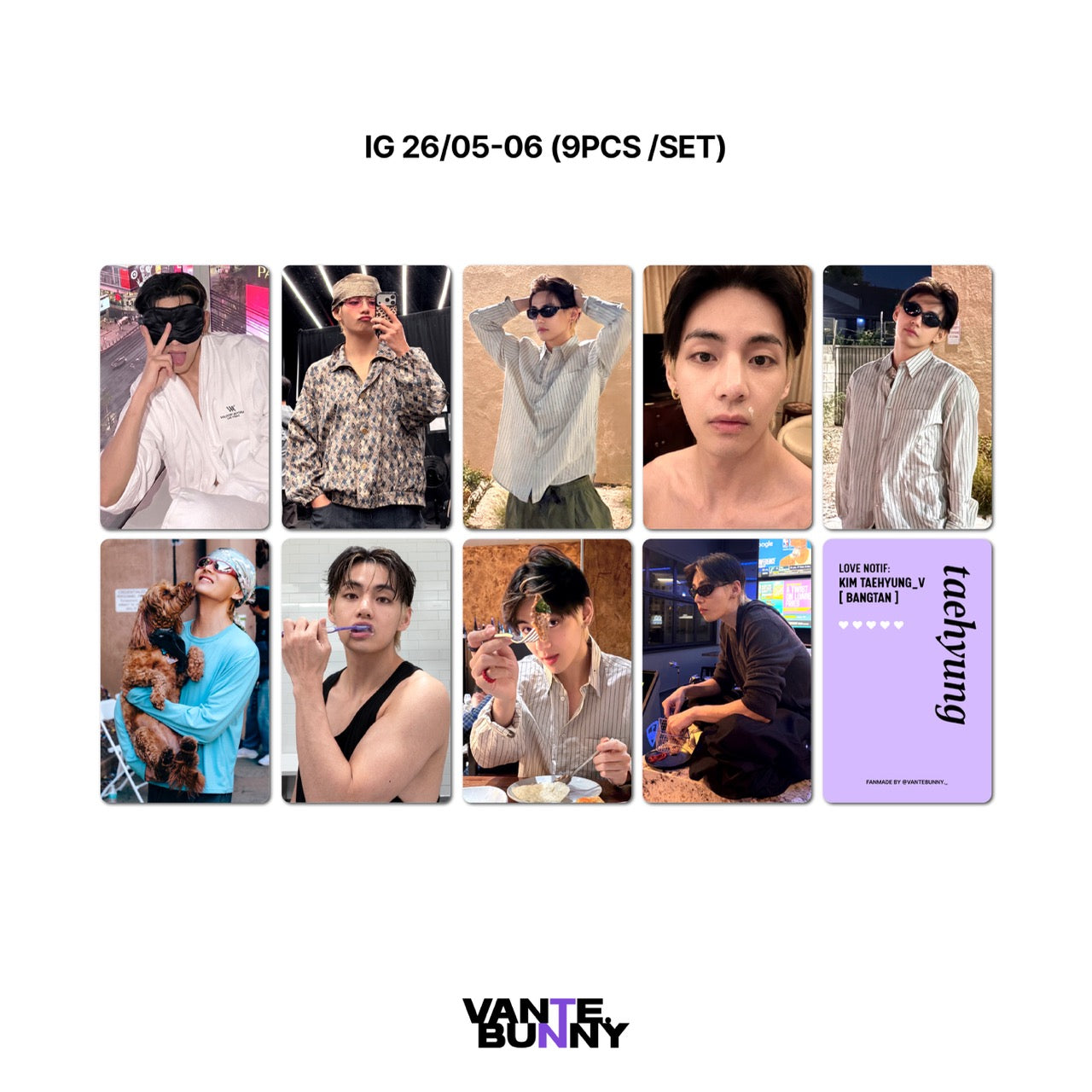 BTS V Taehyung thv IG Post Fanmade Photocards