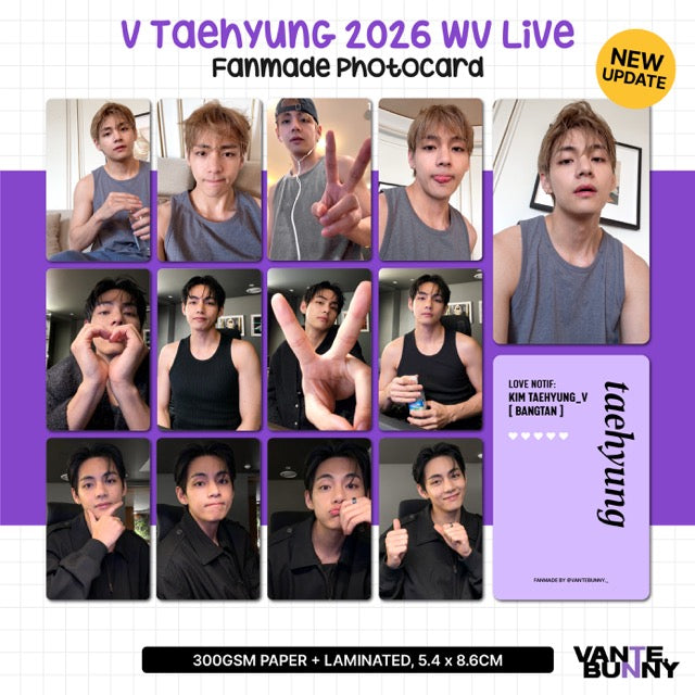 BTS V Taehyung 2026 WV Live Fanmade Photocards
