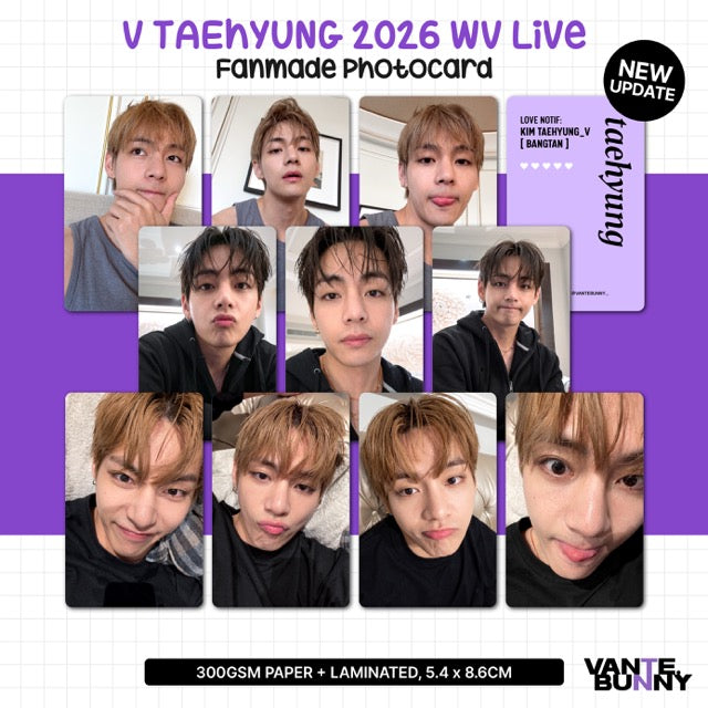 BTS V Taehyung 2026 WV Live Fanmade Photocards