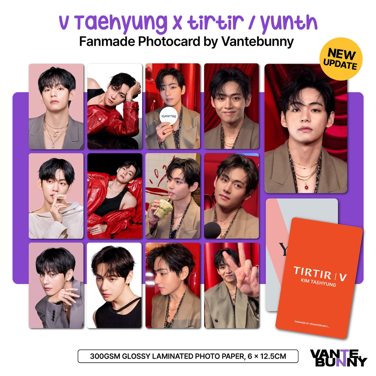 BTS V Taehyung x Tirtir / Yunth Fanmade Photocards