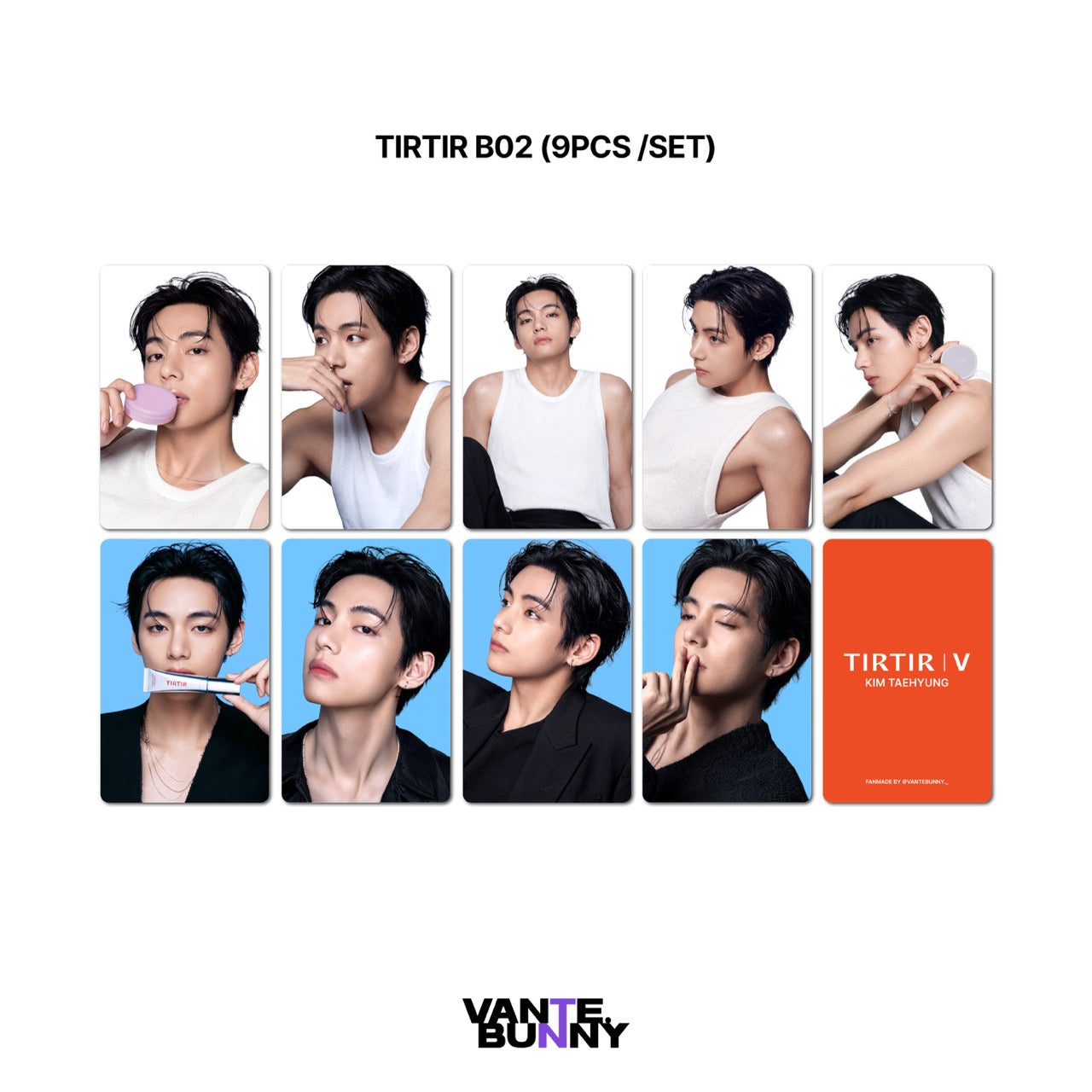 BTS V Taehyung x Tirtir Fanmade Photocards